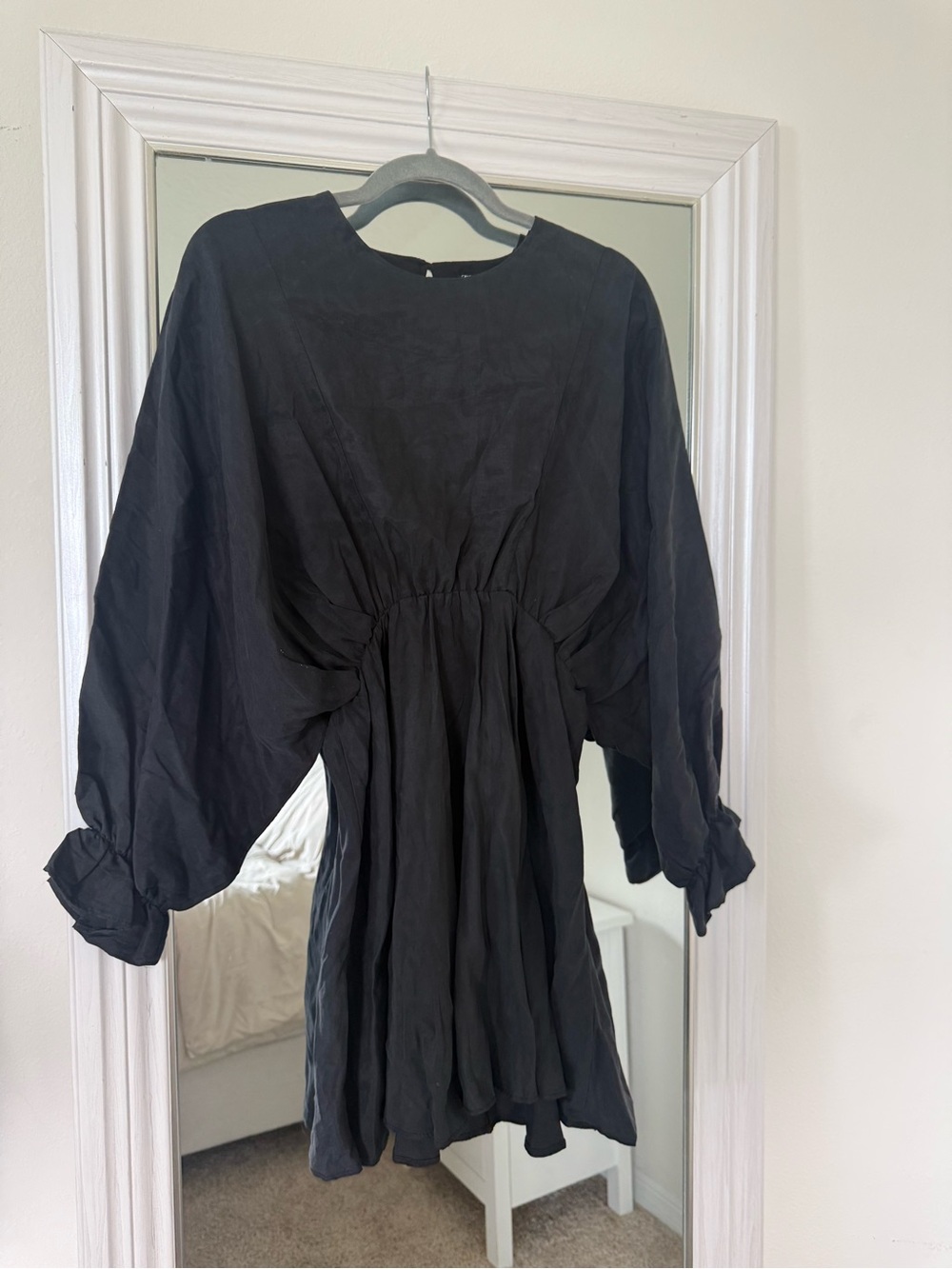 Zara Black Round Neck Mini Dress NWT Size Small